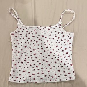Garage White and Pink Floral Camisole